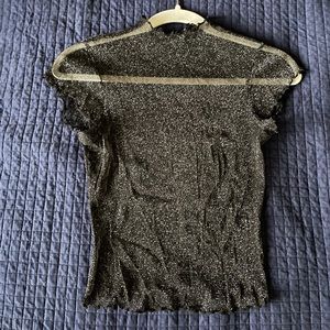 Mesh Sparkly Black Top
